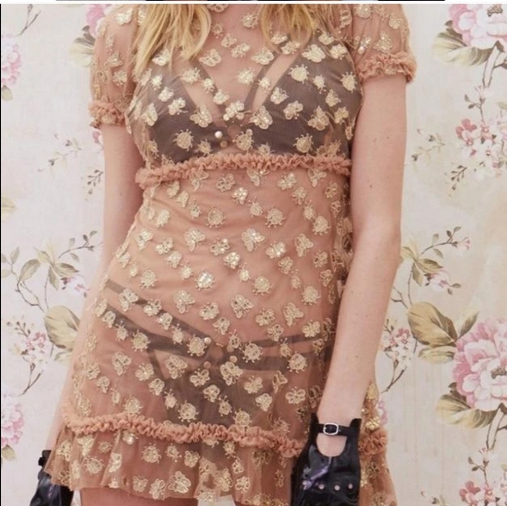 For Love & Lemons Golden Garden Tulle dress